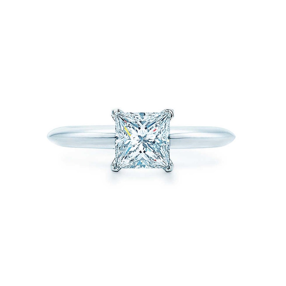 1Ct 6mm Princess Cut Solitaire Ring VVS1 Lab Diamond - Picture 1 of 17